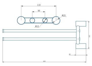 Полотенцедержатель Haiba HB8412 42см хром